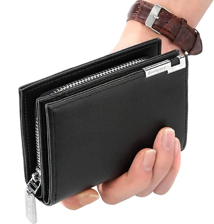 Pánská malá černá peněženka s elegantním organizérem na karty